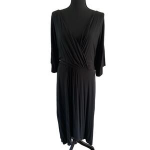 Soma - Midi Faux Wrap Jersey Dress Pockets - XXL